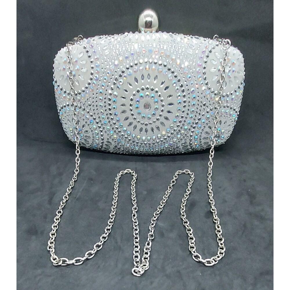 Mieka Boutique Crystal Embellished Hard Side Evening Clutch/Crossbody